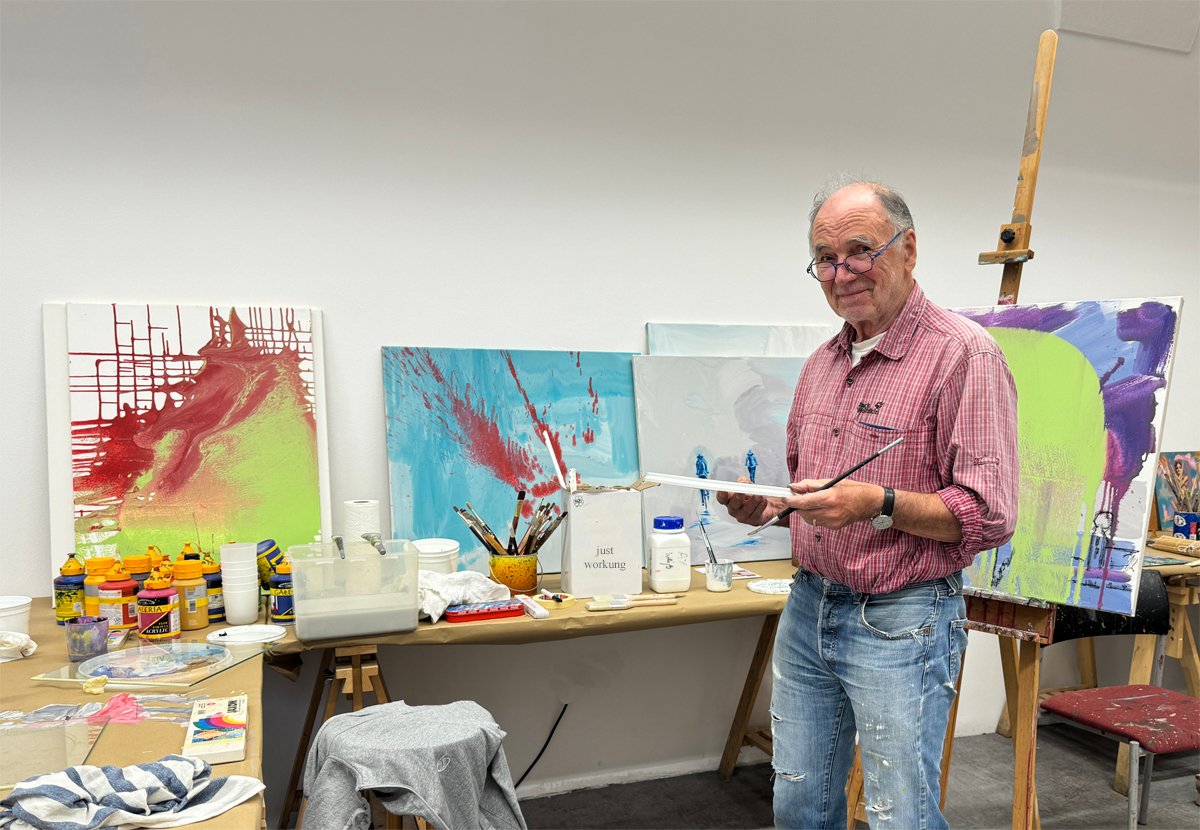 Hans Jürgen Gessner in seinem Atelie