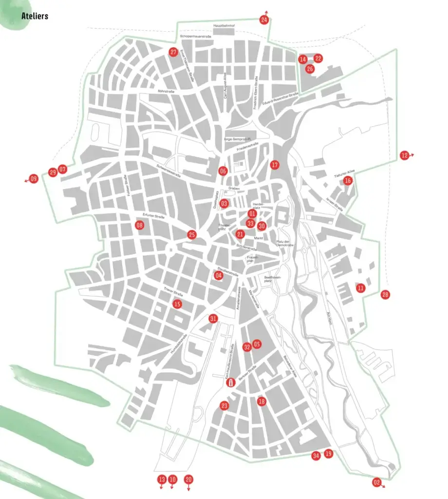 Flyer Standorte 30. Tag der offenen Ateliers